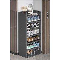 Living and Home 7-Tier Shoe Rack Organiser Shoe Cabinet Storage Stand Shelf 62cm W in Black