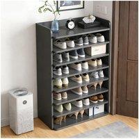 Living and Home 8-Tier Shoe Rack Organiser Shoe Cabinet Storage Stand Shelf 62cm W in Black