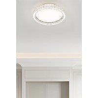 Living and Home Round Adjustable LED Crystal Ceiling Light with Remote Control in Clear