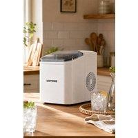 ExtraStar Self-Cleaning Bullet Ice Maker with 1.3L Tank, Ice Scoop & Basket in White