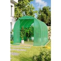 Living and Home Green Outdoor Walk-in Tunnel Greenhouse with Steel Frame