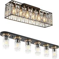 Garwarm Set of 2 Crystal Ceiling Light Flush Mount Chandelier
