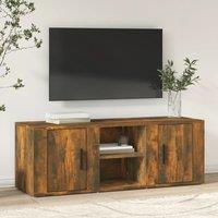 Berkfield Home TV Cabinet Smoked Oak 100x31.5x35 cm Engineered Wood in Brown