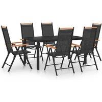 Berkfield Home 7 Piece Garden Dining Set Aluminium Black