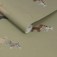 Sophie Allport Doggy Daycare Mossbank Green Wallpaper | Size: 10000mm x 520mm