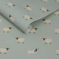 Sophie Allport Sheep Witham Blue Wallpaper | Size: 10000mm x 520mm
