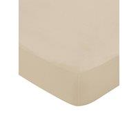 1951 'Luxury 400 Thread Count' Cotton Sateen Fitted Sheet in Gold | Size: Single Fitted