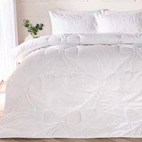 OHS Bow Lattice Coverless 7.5 TOG Duvet Bedding Set with Pillowcase in White | Size: King