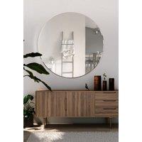 MirrorOutlet All Glass Bevelled Classic Design Round Mirror 100 x 100CM in Silver | Size: 1 Pack