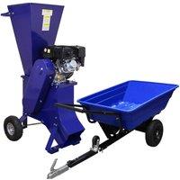 Monstershop ATV Tipping Trailer & 15HP Wood Chipper in Blue