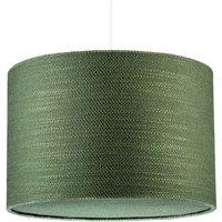 Happy Homewares Vineyard Green Textured Linen Pendant Lighting Shade with Diffuser | Size: 12 inches