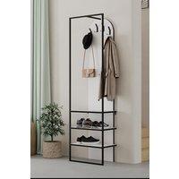 FWStyle Hallway Furniture Shoe Storage Unit Coat Rack White Tall Slim