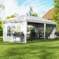 OUTSUNNY 3 x 6m Garden Pop Up Gazebo, Height Adjustable in White