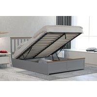 Comfy Living Ltd Wooden Ottoman Gas Lift Storage Bedframe in Grey | Size: Small Double
