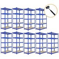 Monstershop 9 x T-Rax Blue Metal Racking Units 90cm x 45cm x 180cm in Black | Size: 90 cm x 45 cm x 180 cm