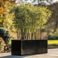 Access Garden Products 100cm Zinc Galvanised Polished Black Trough Planter