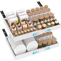 Blylund Slide Out Cabinet Drawer Organiser No Drill 2Packs Adjustable in White