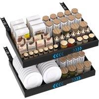 Blylund Kitchen Slide Drawer Organiser, Adhesive, No Drill, 2Packs in Black