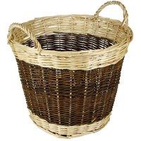Hearth and Home Two Tone Log Basket in Brown