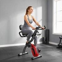 SPORTNOW 4-In-1 Folding Exercise Bike with Resistance Bands, Red