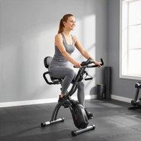 SPORTNOW 4-In-1 Folding Exercise Bike with Resistance Bands, Black