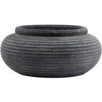 Hill Interiors Amalfi Ribbed Round Planter in Grey