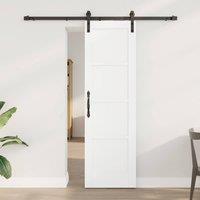 Berkfield Home Sliding Door with Hardware Set White 61x198.5 cm Solid Wood Pine