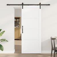Berkfield Home Sliding Door with Hardware Set White 83x202 cm Solid Wood Pine