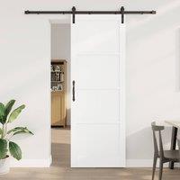 Berkfield Home Sliding Door with Hardware Set White 83x232 cm Solid Wood Pine