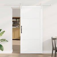 Berkfield Home Sliding Door with Hardware Set White 93x202 cm Solid Wood Pine