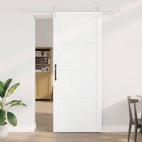 Berkfield Home Sliding Door with Hardware Set White 93x232 cm Solid Wood Pine