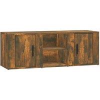 Berkfield Home TV Cabinet Smoked Oak 100x31.5x35 cm Engineered Wood in Brown