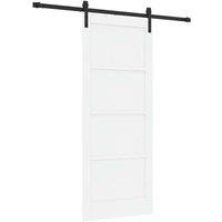 Berkfield Home Sliding Door with Hardware Set White 83x202 cm Solid Wood Pine
