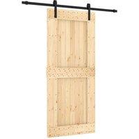 Berkfield Home Sliding Door with Hardware Set 90x210 cm Solid Wood Pine in Light Tan