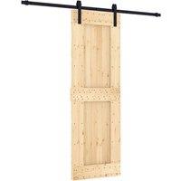 Berkfield Home Sliding Door with Hardware Set 70x210 cm Solid Wood Pine in Brown