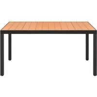 Berkfield Home Garden Table Brown 150x90x74 cm Aluminium & WPC | Size: 150 x 90 x 74 cm