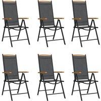 Berkfield Home Beautiful 7 Piece Garden Dining Set Black & Brown Aluminium