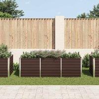 Berkfield Home Garden Raised Bed Brown 240x80x77 cm Galvanised Steel | Size: 240 x 80 x 77 cm
