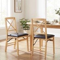 Costway 2PCS Folding Dining Chairs Kitchen Side Chairs W/ Padded Seat