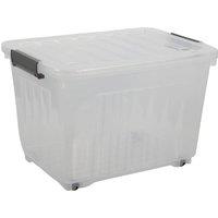 SPETLEK 44L Storage Boxes with Wheels in Clear | Size: Large