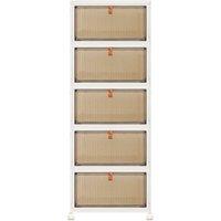 NESTLUNE 5 Large Folding Storage Box with Wheels Stackable Organizer in Brown | Size: 100 cm x 100 cm