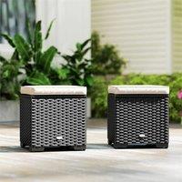 EONLION Cream Set of 2 Rattan Footstool | Size: 100 cm