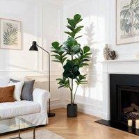 VOGREX Artificial Ficus Fig Tree Plant with Planter Pot 180cm in Green