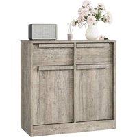 VOGREX Cabinet 2 Door Chase Sideboard With Wooden Handles Storage in Brown
