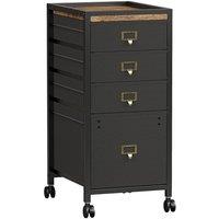 VOGREX 4 Drawer File Cabinet Vertical Filing Office Chest in Black