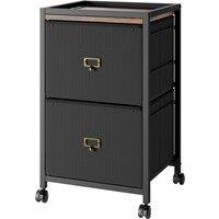 VOGREX 2 Drawer File Cabinet Vertical Filing Office Chest in Black