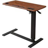Levede Standing Desk Height Adjustable Stand Folding Laptop Table Shelf USB in Brown