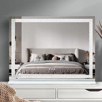 Emitto Tabletop Touch Crystal Vanity Mirror Makeup USB LED 80x62cm Large in Bright Green | Size: 80x62 cm