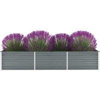 Berkfield Home Garden Raised Bed Galvanised Steel 240x80x45 cm Grey | Size: 240 x 80 x 45 cm