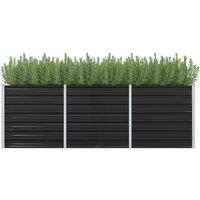 Berkfield Home Garden Raised Bed Anthracite 240x80x77 cm Galvanised Steel in Black | Size: 240 x 80 x 77 cm
